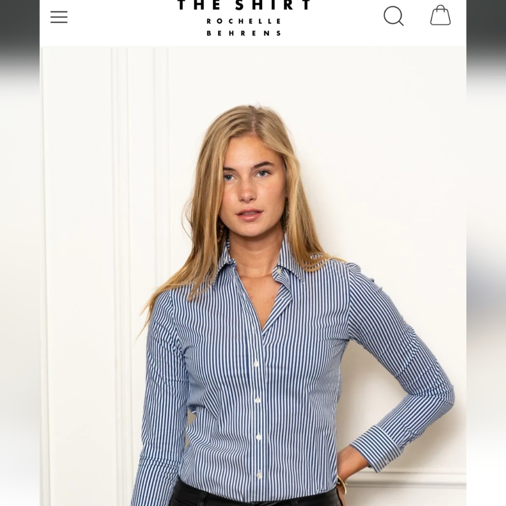 The Shirt Boyfriend Shirt in Blue Stripe size XL
